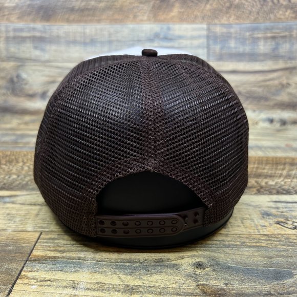 Shell Gas & Oil Mens Trucker Hat Brown Prevent Forest Fires Vintage Ads Ball Cap - Picture 5 of 8